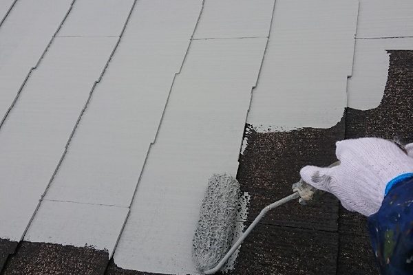 千葉県市川市　屋根塗装　高圧洗浄　ケレン　断熱塗料ガイナ　タスペーサー