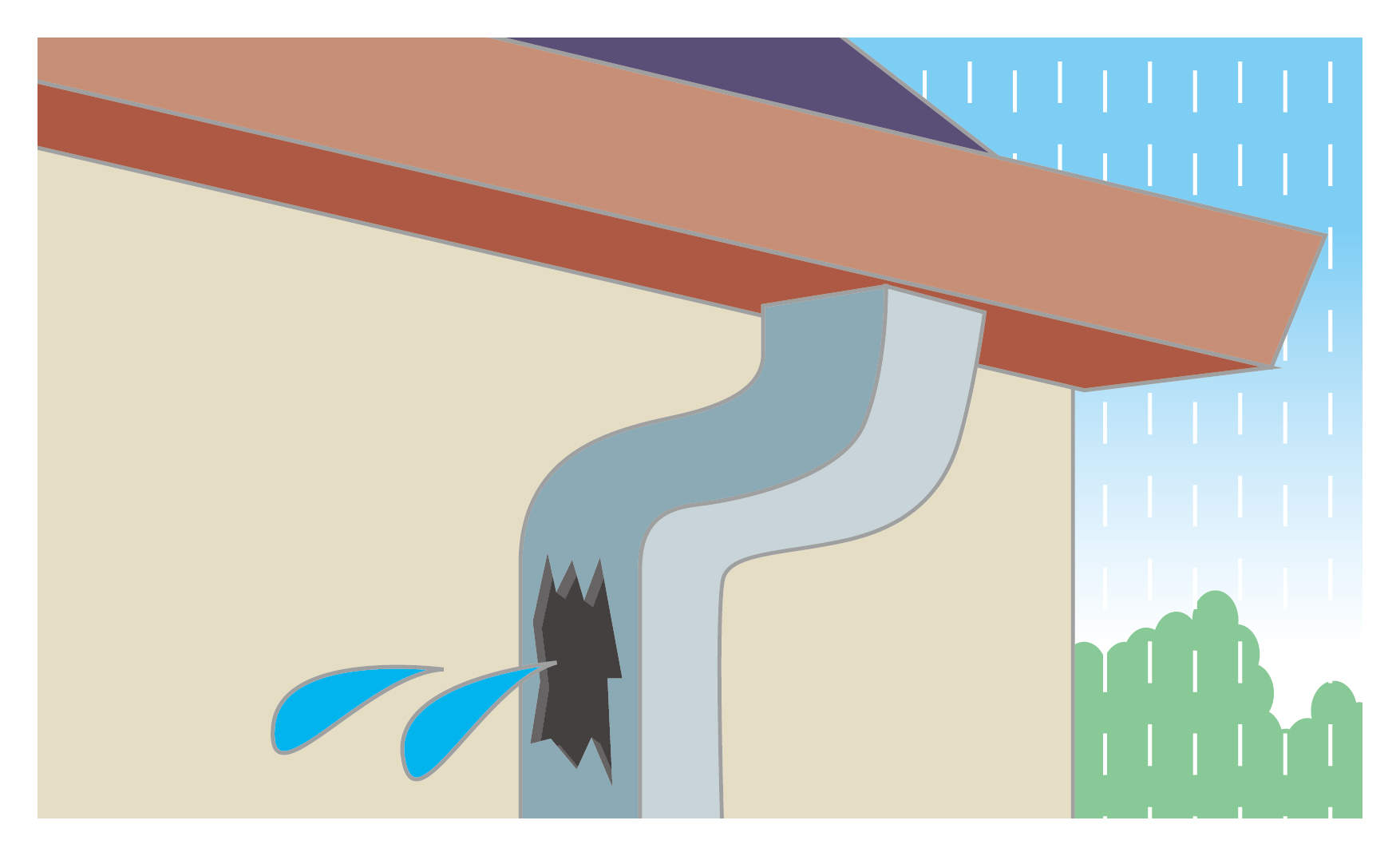 雨樋が壊れてしまった！修理方法とお得に工事ができる方法を解説します！