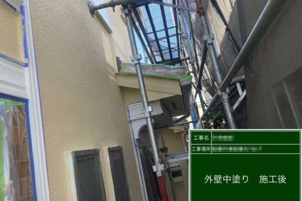 千葉県船橋市　K様邸　外壁塗装工事　外壁の中塗り〜上塗り　塗料選びはおまかせください！