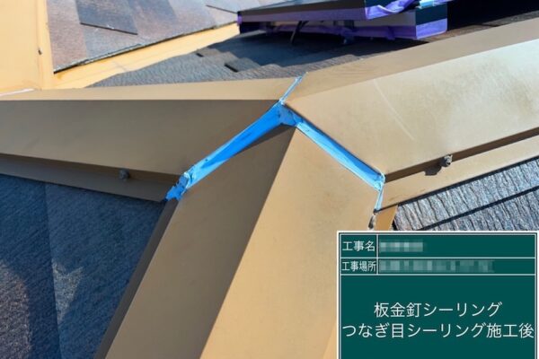 千葉県船橋市高根台｜棟板金のつなぎ目シーリング処理。水が侵入するとどうなる？