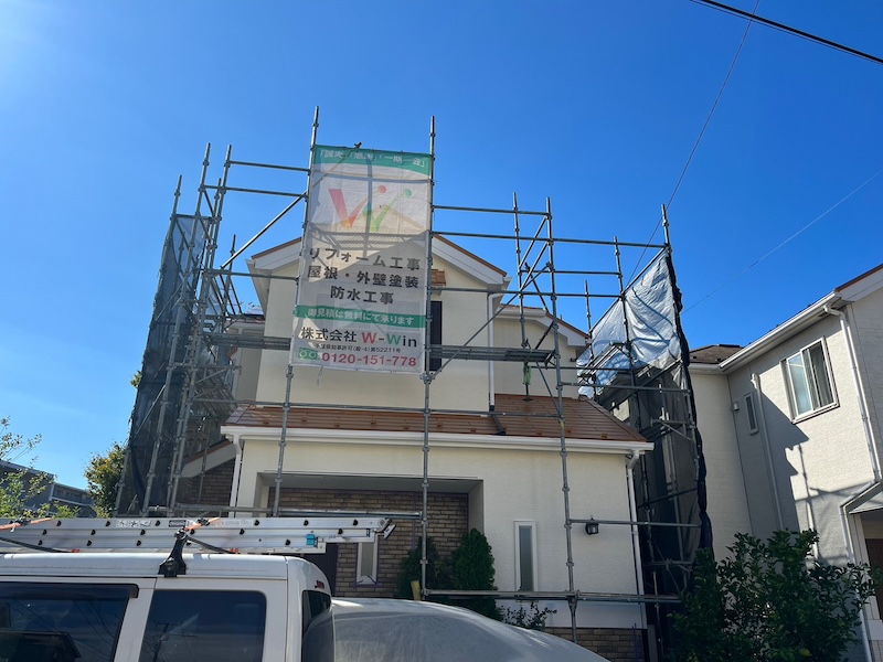 屋根塗装・外壁塗装工事が完了しました！足場撤去〜施工後をレポート｜千葉県船橋市高根台